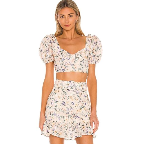 Lovers + Friends Dresses & Skirts - Lovers + Friends Jill Mini Skirt in Peach Ditsy Floral NWT Size Small